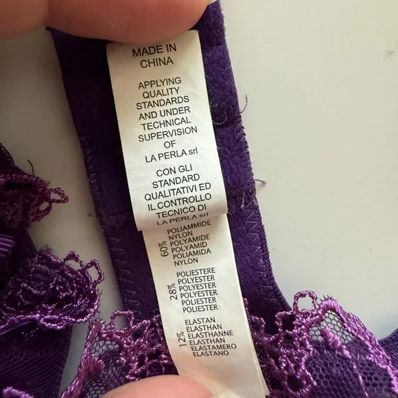 La Perla Lace Bra Royal Purple Sheer 34B - Picture 5 of 10